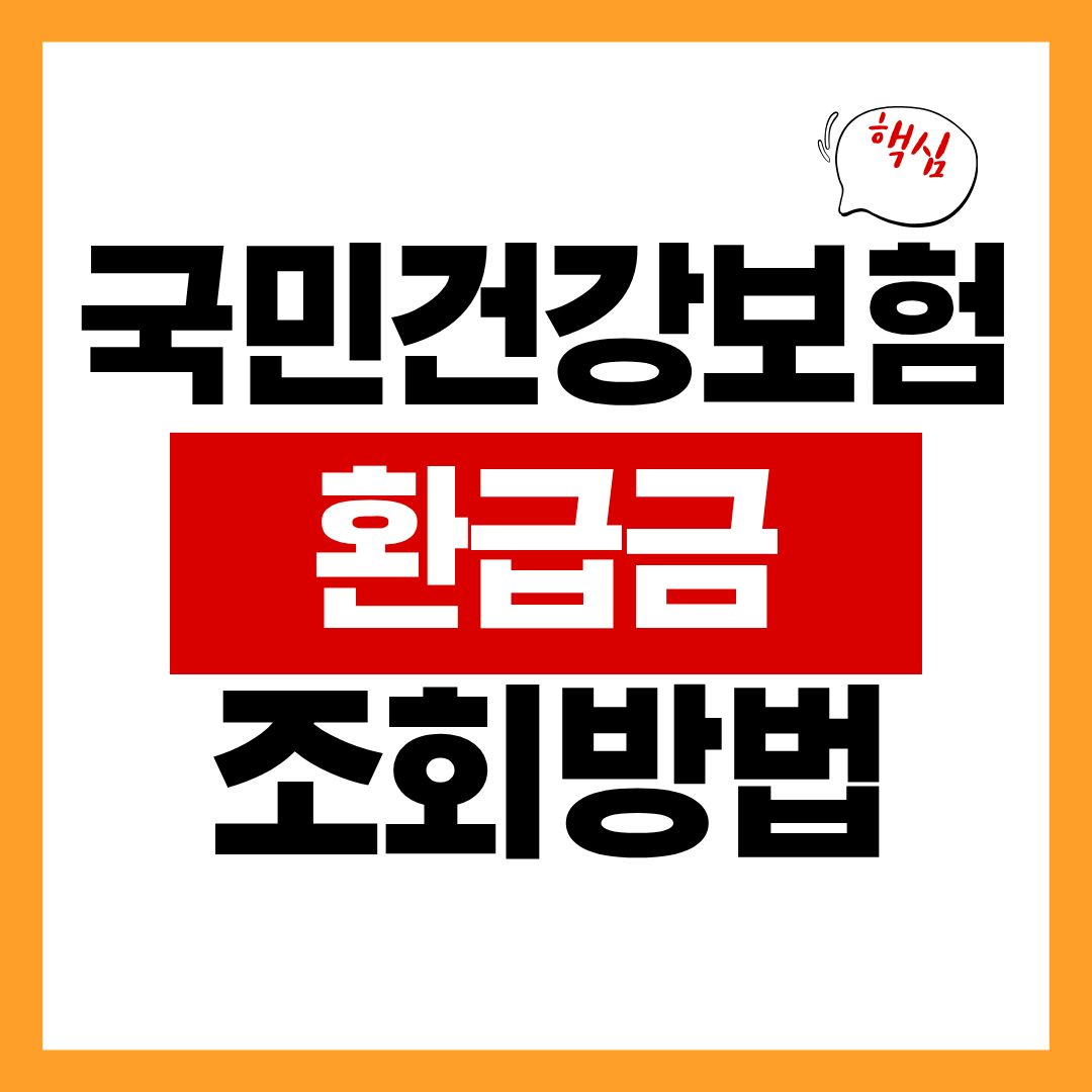국민건강보험 환급금 조회 방법, 숨은 돈 지금 바로 확인하세요
